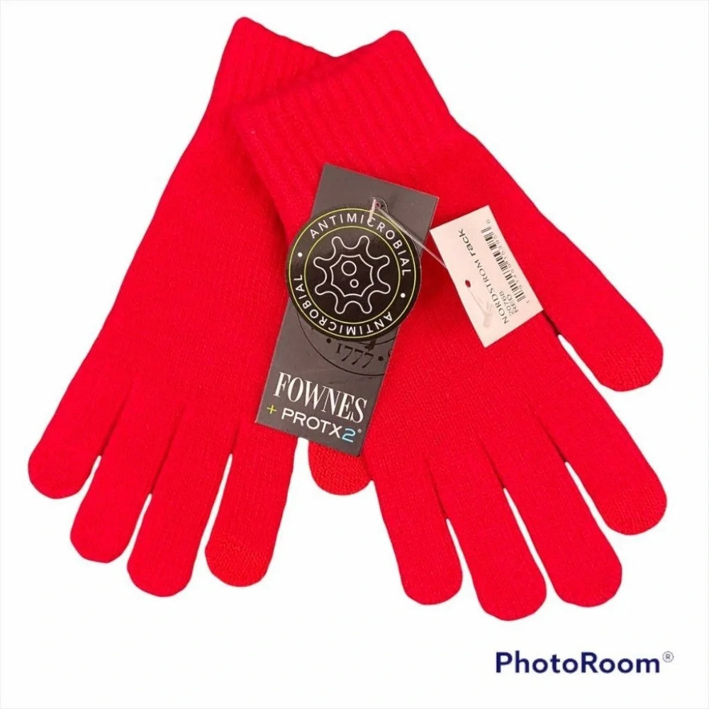 Fownes + Protx2 Red Touch Screen Enabled Gloves Winter One Size